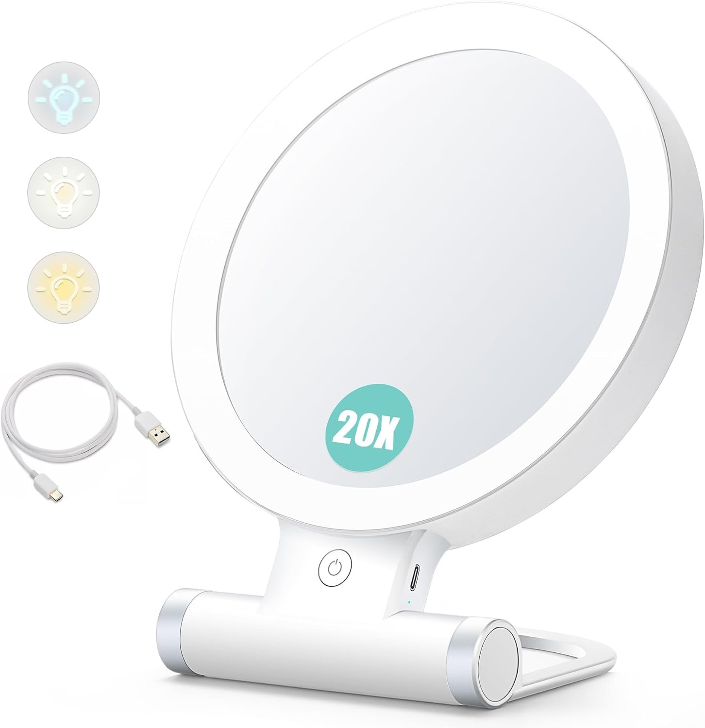 Specchio Bellezza Illuminato 20X | Design Italiano e Precisione HD