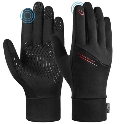 RUNACC Unisex Laufhandschuhe Touchscreen Wasserdicht Antirutsch Handschuhe Medium