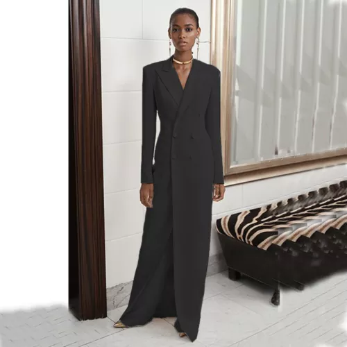 Womens Long Suit 2 Pieces Evening Party Slim Fit Long Jacket Wedding Outfit - Bild 11 von 13