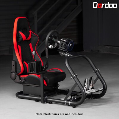 Dardoo Racing Simulator Cockpit Round Tube With Red Seat Fits For Logitech G923