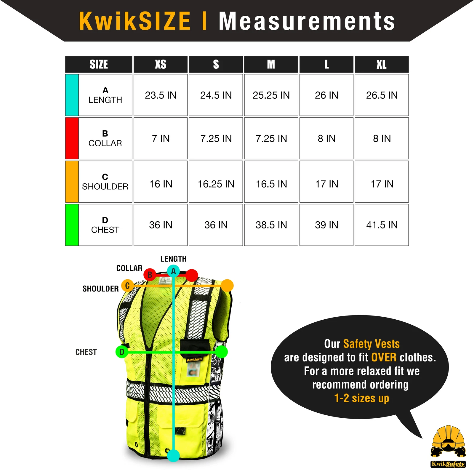 KwikSafety RoadBOSS PREMIUM | Truck Tread Design | Hi Visibility Safety Vest image 6