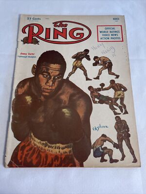 1955 March, The Ring Magazine (BOXING) Jimmy Carter Lightweight Champ (CP1)