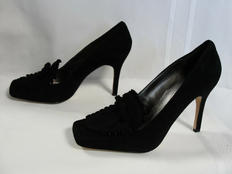 Max Studio Classy Tacones Cuero Gamuza Negro, Nuevos, Talla 8.5M Foto 4 de 4