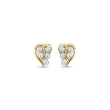Freshwater Pearl Grape Cluster Studs 14k Yellow Gold