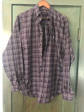 Nordstrom Large Burgundy Plaid Button Down Dress Shirt