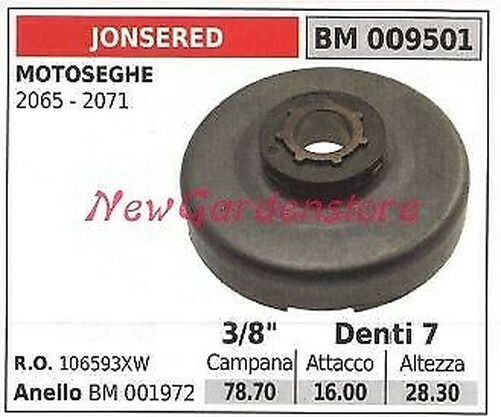 "Ritzel Jonsered Motor KettensäGe 2065 2071 3/8 \" ZäHne 7 009501"-image