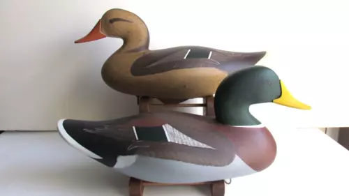 PAIR OF MALLARD Decoy's by Jim Pierce of Havre de Grace MD SIGNED