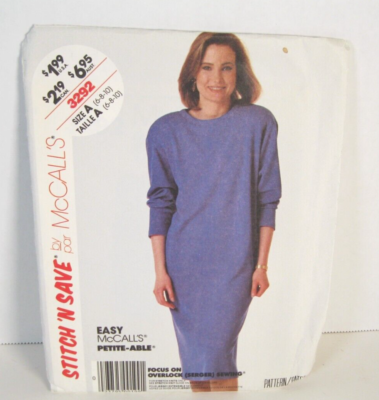 McCall's Easy Stitch 'n Save 3292 Knit Pullover Dress Misses' 6-10 Pattern  Uncut