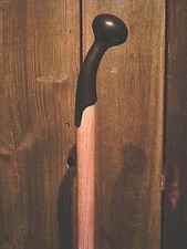 walking stick antiqued Hame handle TAPERED RED OAK SHAFT rubber tip MADE N USA