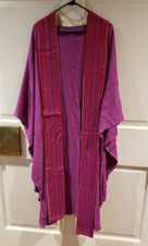 PRIEST CLERGY VESTMENT CHASUBLE  REVERSIBLE STOLE PURPLE HARBRO