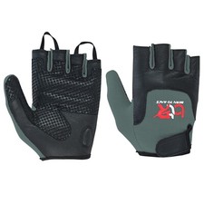 Kids Wheelchair Cycling Gloves Fingerless Leather Palm Boys Girls Gloves Grey