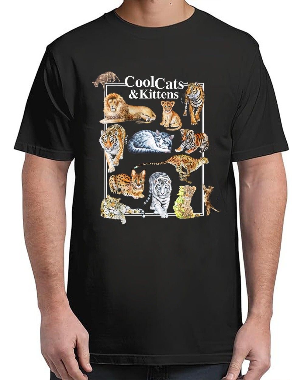 Cool Cats And Kittens Tiger Lion Leopard Felines T-Shirt