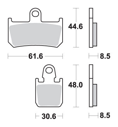 Plaquettes de frein KH442/4 Track and Sport métal fritté or pour moto de course