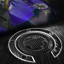 Gas Tank Fuel Cap Cover Guard Pad YZFR1/YZFR6/FZ1/FX6/FZ6R/FJR1300 Chrome+Black