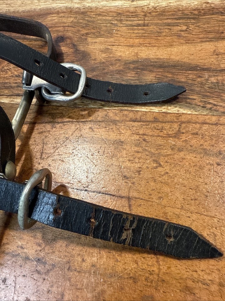 Vintage 1960's Leather, Brass & Stainless Steel Equestrian Horse Spurs by Roy Robinson -A Pair