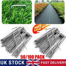 Weed Fabric Galvanised Staples Garden Turf Pins Securing Pegs U Artificial Grass