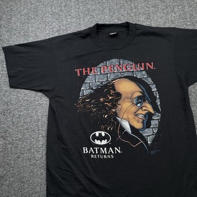 Batman Returns Screen Stars Single Stitch Shirt Sz XL Penguin 92 Black DC Comics