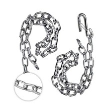Trailer Hitch Safety Chain with S-Hook and Latch, Steel Pair  7800 lb Capac...