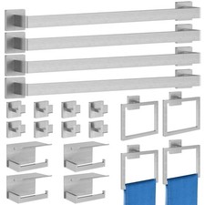 20-Pieces Brushed Nickel Bathroom Hardware Set, 24 Inch Bath Towel Bar Set, S...