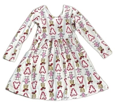 Hanna Andersson Dr Seuss Cindy Lou Who Skater Dress Christmas LS Size 2T NWT