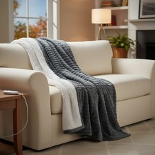 Soft Heated Blanket Twin Sherpa Electric Auto Off 5 Heat Settings Comfortable US