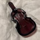 L G Wright Amethyst Glass Violin Cello Trinket Dish/ashtray vintage mid century  — photo 1