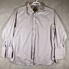 Turnbull Asser French Cuff Button Shirt Mens Medium Gray Preppycore Designer