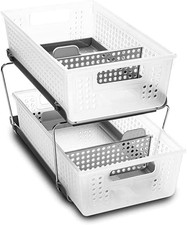 Madesmart 2 Tier Bath Organizer, Undersink Storage with Sliding Drawers, for Cle