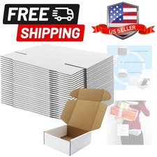 5x5x2 inch Shipping Boxes, White Corrugated Cardboard Box Literature Mailing ...