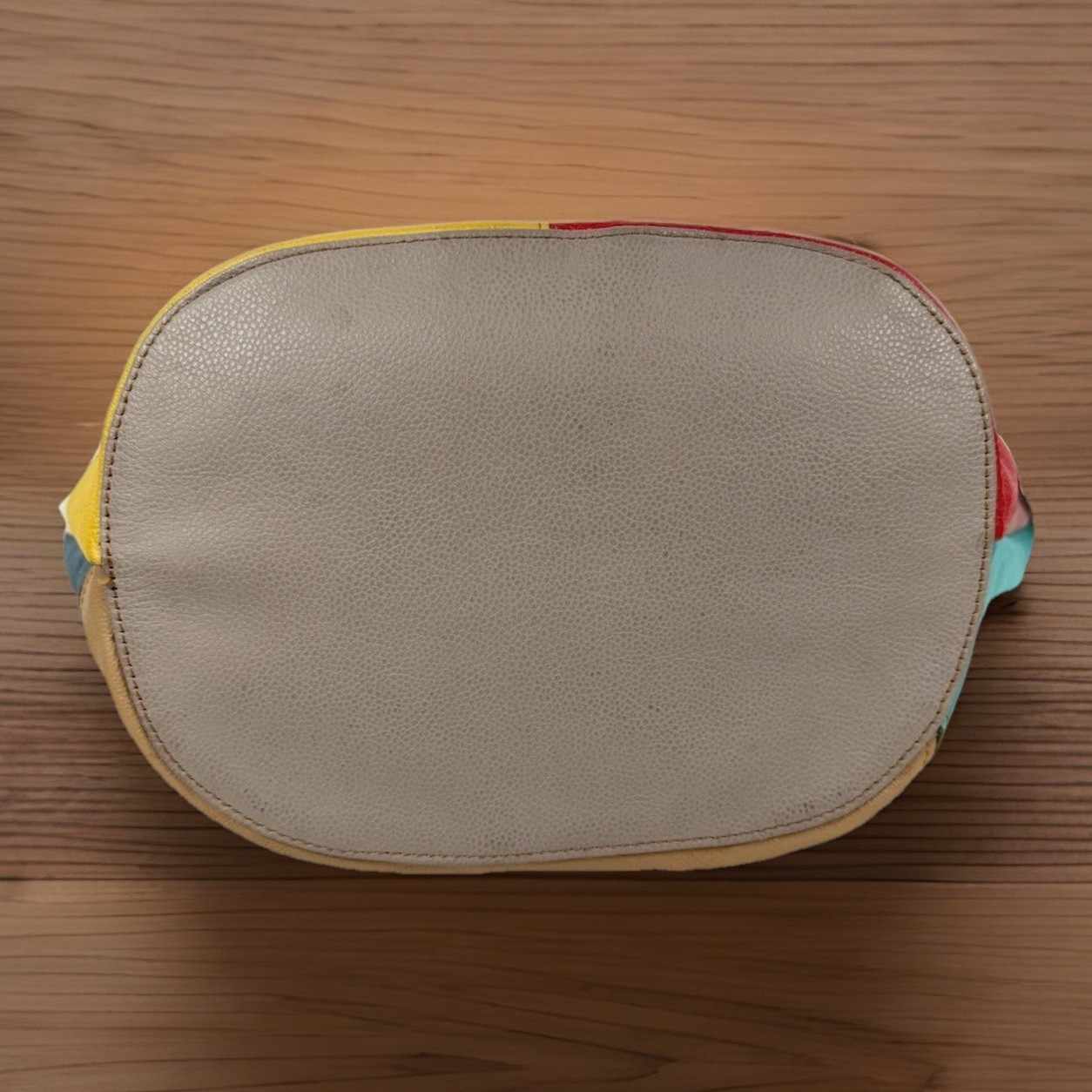 AmeriLeather Patchwork Rainbow Studded Large Leat… - image 9