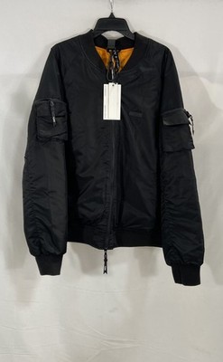 The Anti-Order Men's Pearl Diver Reversible Bomber Jacket Black Orange NWT