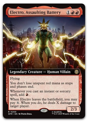 #ad #ad Electro Assaulting Battery Extended Art #260 NM Spider Man SPM Magic MTG $8.49