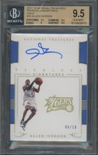 2017 National Treasures Gold Allen Iverson 6/10 Gem BGS 9.5 10 Auto Cracked Case