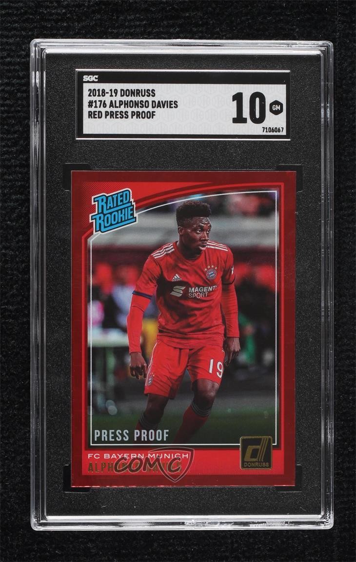 2018-19 Donruss Rated Press Proof Red Alphonso Davies SGC 10 GEM Rookie RC 06g3