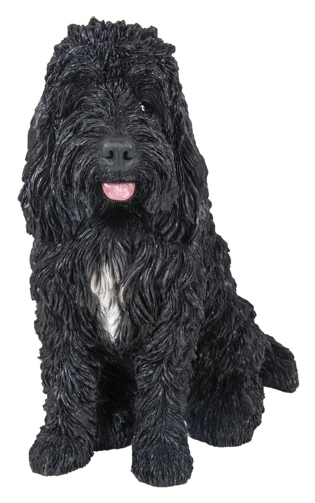 Cockapoo Dog Sitting - Black Lifelike Garden Ornament Indoor Outdoor Real Life