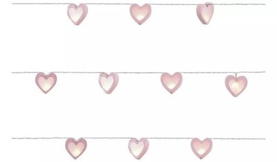 Leuchtherz Holz Liebe LED Lichterkette - rosa - NEU leicht matschig Retail Box
