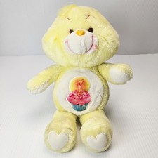 Vintage 1983 Kenner Care Bears Birthday Bear 13  Plush Yellow Cupcake