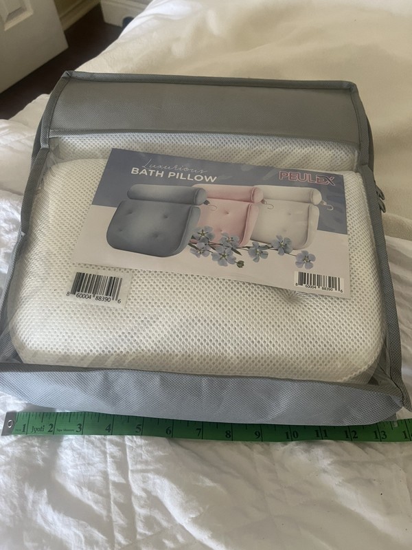 PELEUX Bath Pillow Bathtub Pillow with 4 Non-Slip Suction Cups Bathtub