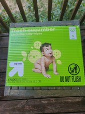 Up  Up Fresh Cucumber Baby Wipes CASE OF 500 Wipes Soft, Thick Durable