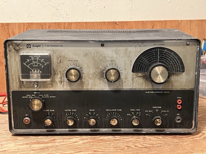 Allied Radio Knight T-150 Ham Radio Transmitter parts/repair AM CW band