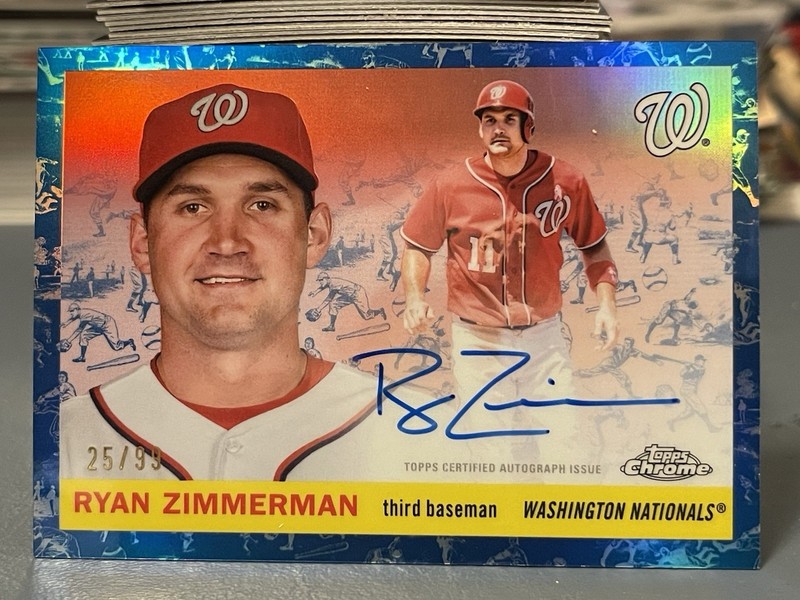 2025 Topps Chrome Platinum Ryan Zimmerman #CPA-RZ AUTO Toile Blue Refractor /99