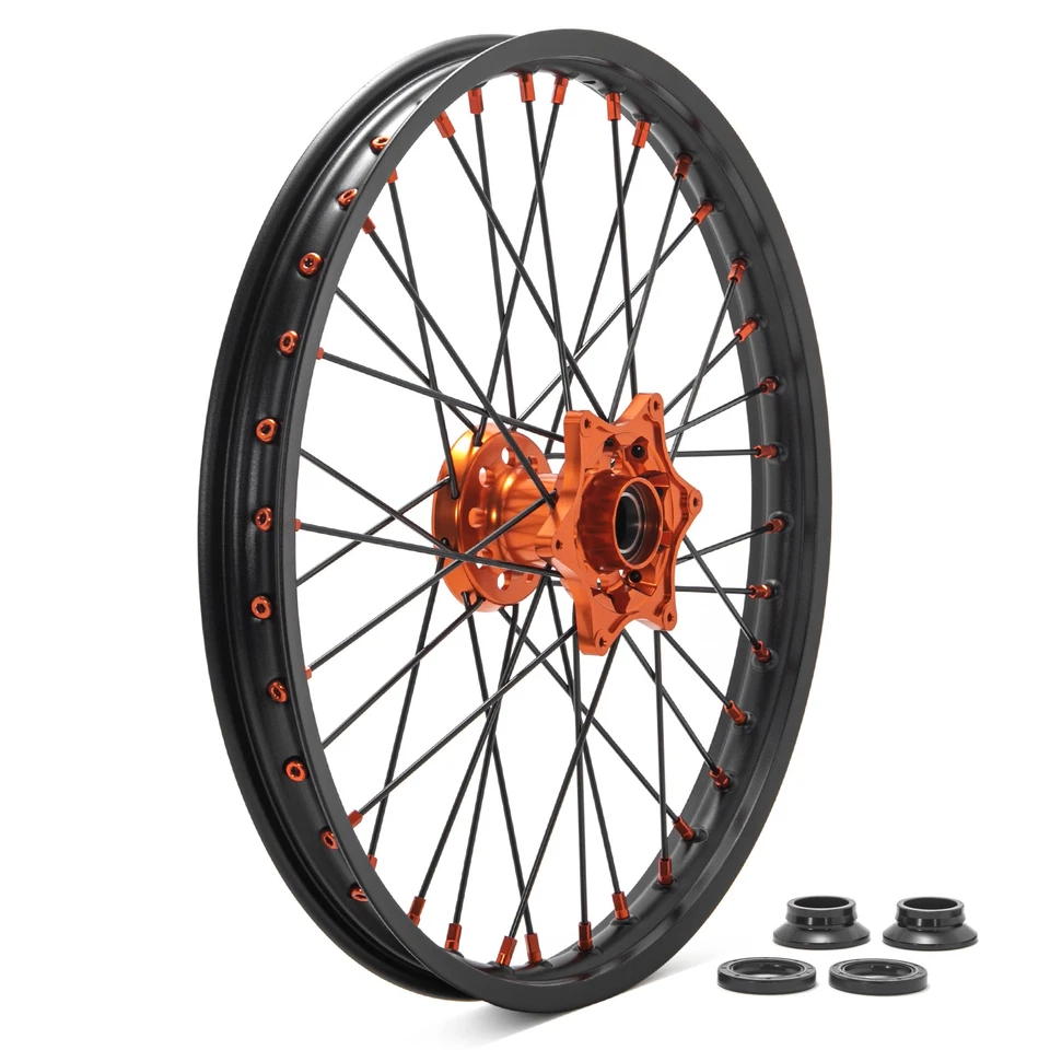 21'' 18'' Complete Wheels Set Orange Hub Rim 125-540 SX EXC SXF For HUSABERG 03+ - Image 3 of 4