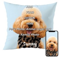 Custom Pillowcase Personalized Pillow Cover with Picture Text for Sofa Bed Decor
