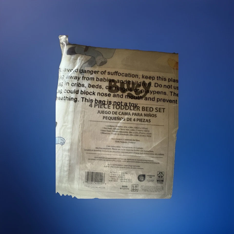 Juego de cama Jay Franco Bluey & Bingo tamaño niño 4 piezas, microfibra súper suave Foto 4 de 4