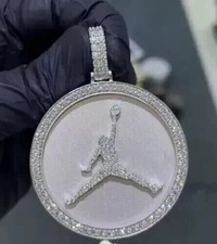 Lab Created Diamond 2Ct Round Basketball Charm Pendant 14K White Gold Plated