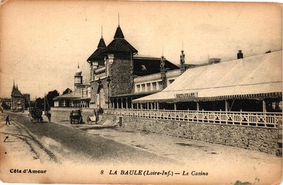 Antique La Baule France Le Casino Cote d'Amour RPPC French Vintage Postcard