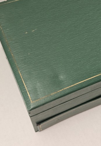 Vintage Mele Grün & Creme Schmuckkästchen ~ 3 Ebenen Auto Schiebe Schublade 12,25"×8"×5" - Bild 7 von 23