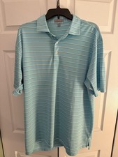 Men's Peter Millar Summer Comfort Green Golf Polo Shirt Size XL