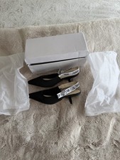 womens luxury  black j’adore sling back heels size 37 UK 3.5/4