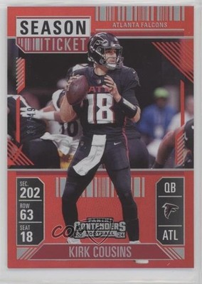 2024 Panini Contenders Season FOTL Red Zone Ticket 11/49 Kirk Cousins #4 3hd